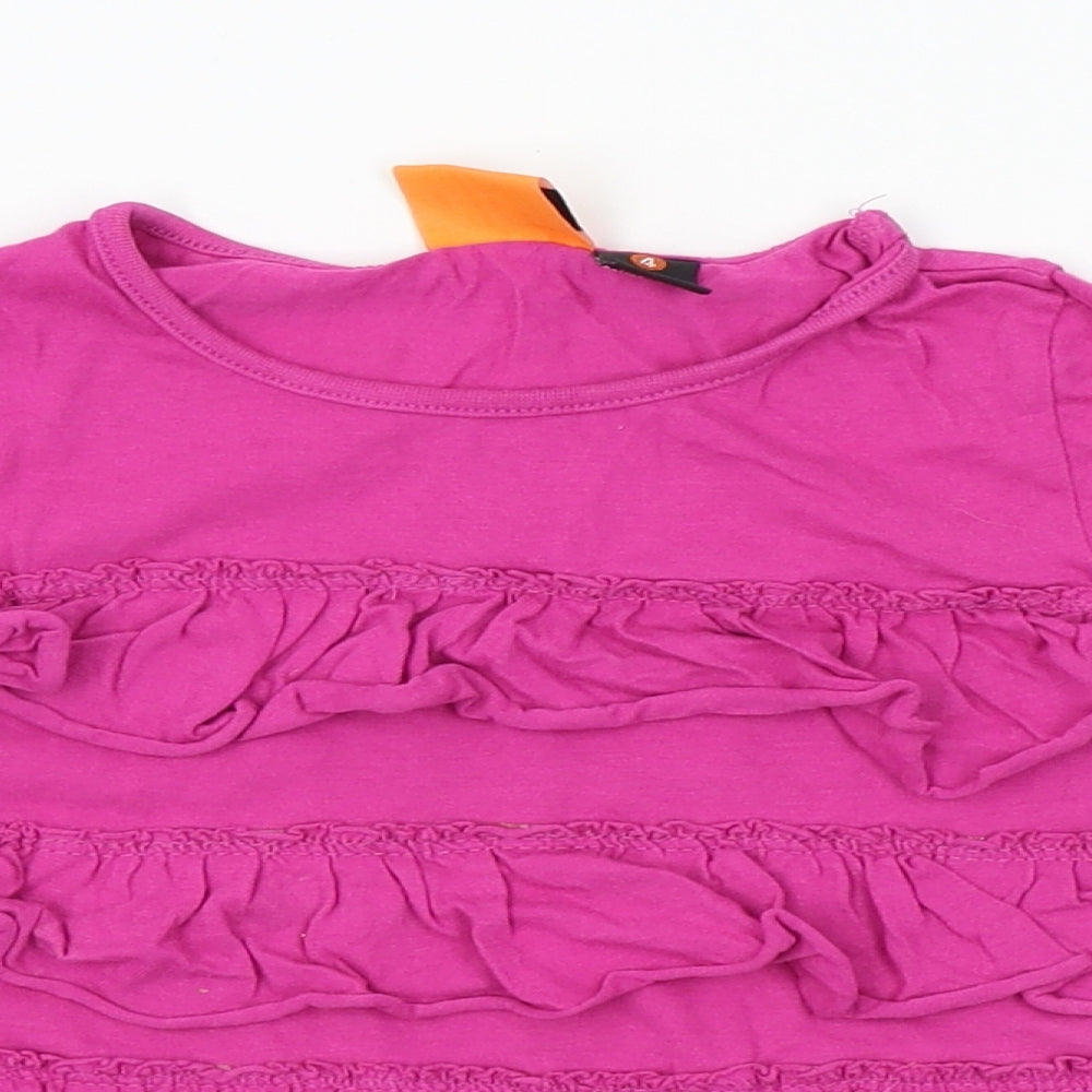 Fun Spirit Girls Purple   Basic T-Shirt Size 4 Years  - frill detail
