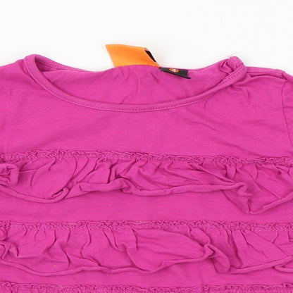 Fun Spirit Girls Purple   Basic T-Shirt Size 4 Years  - frill detail