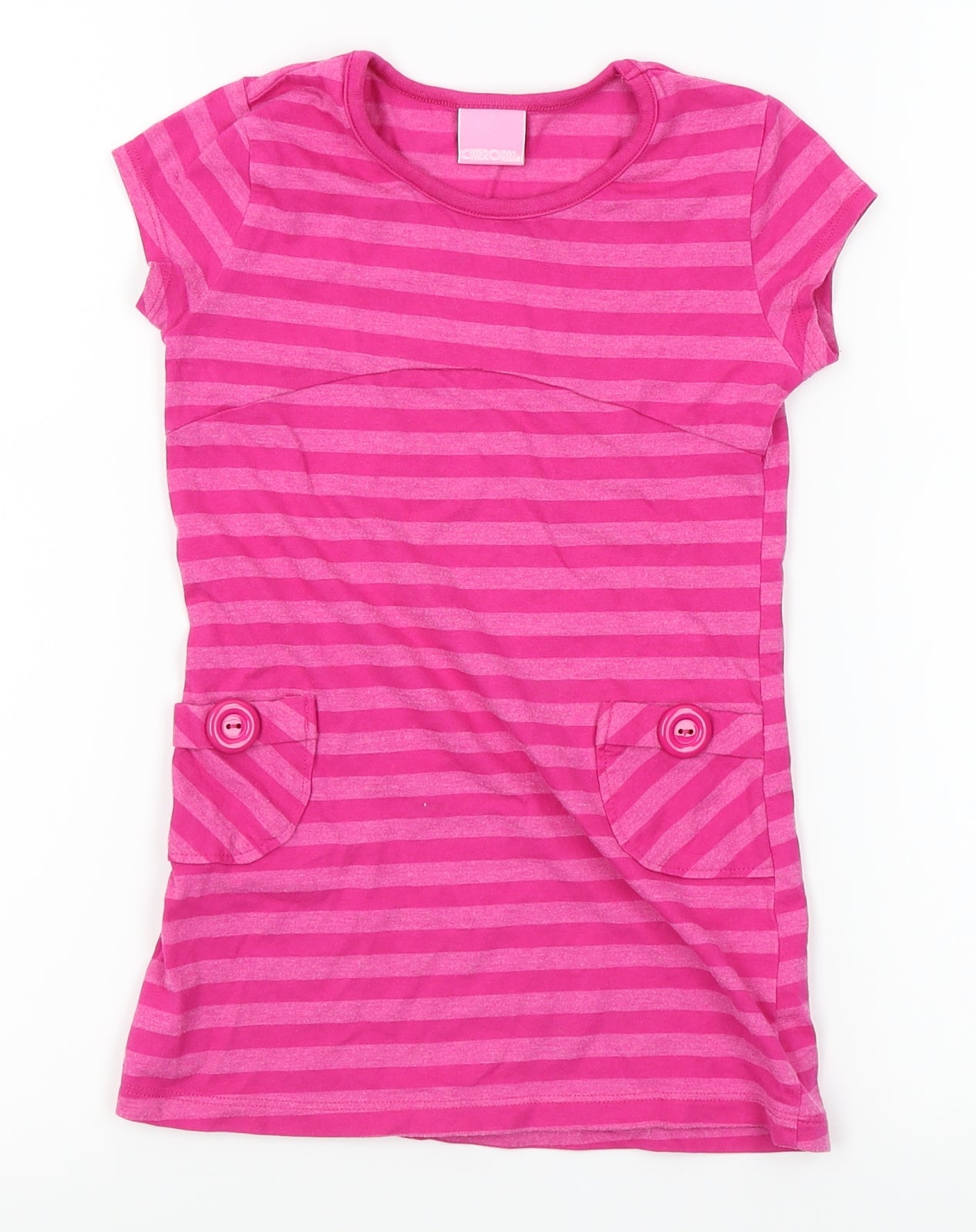 Cherokee Girls Pink Striped  T-Shirt Dress  Size 4-5 Years