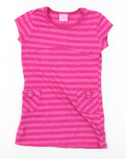 Cherokee Girls Pink Striped  T-Shirt Dress  Size 4-5 Years