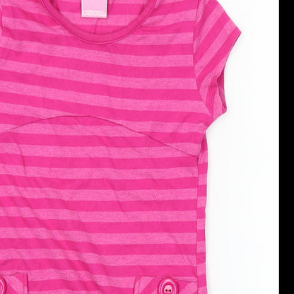 Cherokee Girls Pink Striped  T-Shirt Dress  Size 4-5 Years