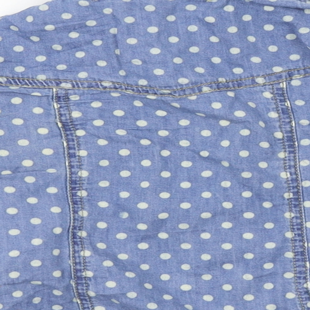 denim Co Girls Blue Polka Dot Denim Basic Button-Up Size 2-3 Years