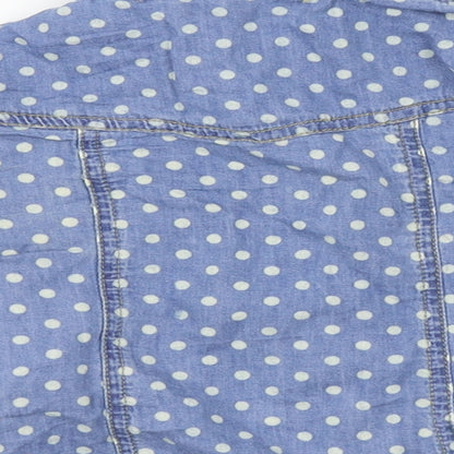denim Co Girls Blue Polka Dot Denim Basic Button-Up Size 2-3 Years