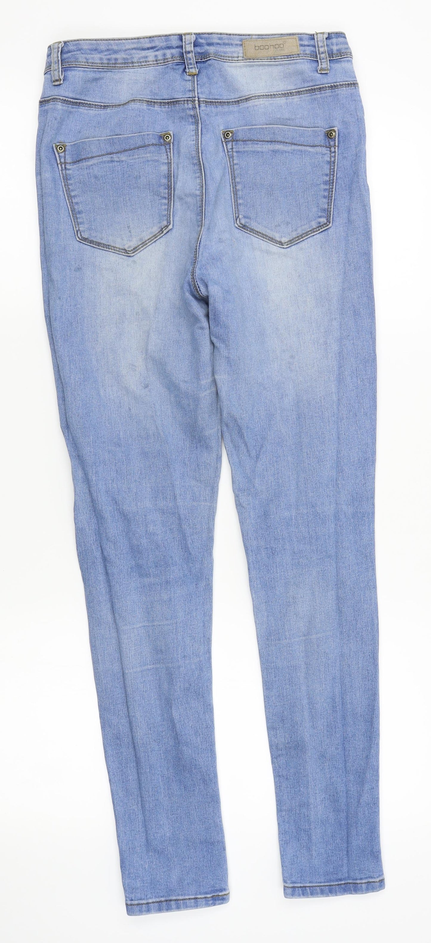 Boohoo Womens Blue  Denim Skinny Jeans Size 10 L28 in