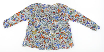 NEXT Girls Green Floral  Basic Blouse Size 2-3 Years