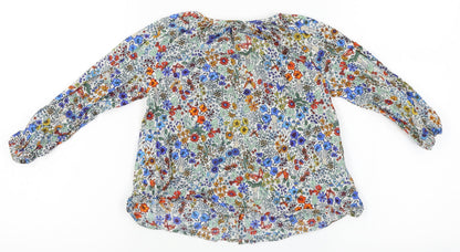 NEXT Girls Green Floral  Basic Blouse Size 2-3 Years