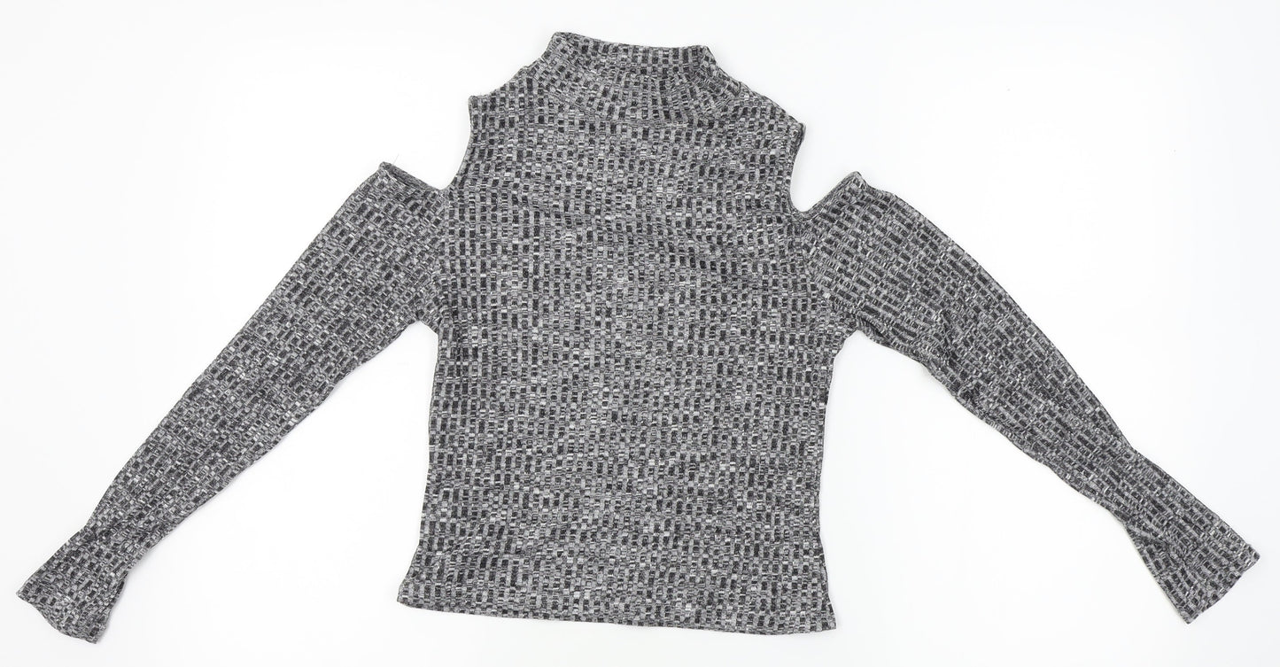 Innocence Womens Grey  Knit Pullover Jumper Size 10  - shoulderless