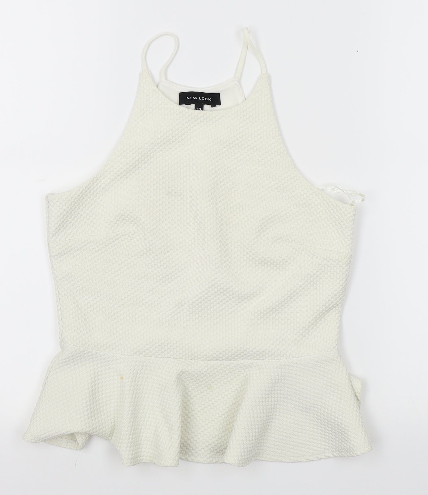 Womens UK Size 10 New Look White Basic Blouse