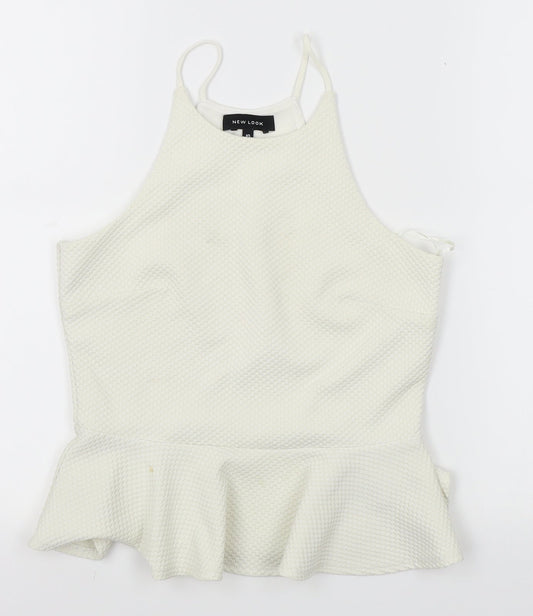 Womens UK Size 10 New Look White Basic Blouse