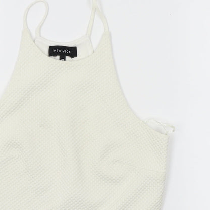 Womens UK Size 10 New Look White Basic Blouse