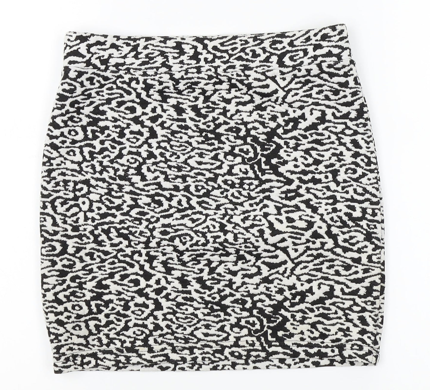 Only Womens White Animal Print Rayon Straight & Pencil Skirt Size S