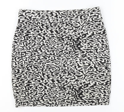 Only Womens White Animal Print Rayon Straight & Pencil Skirt Size S