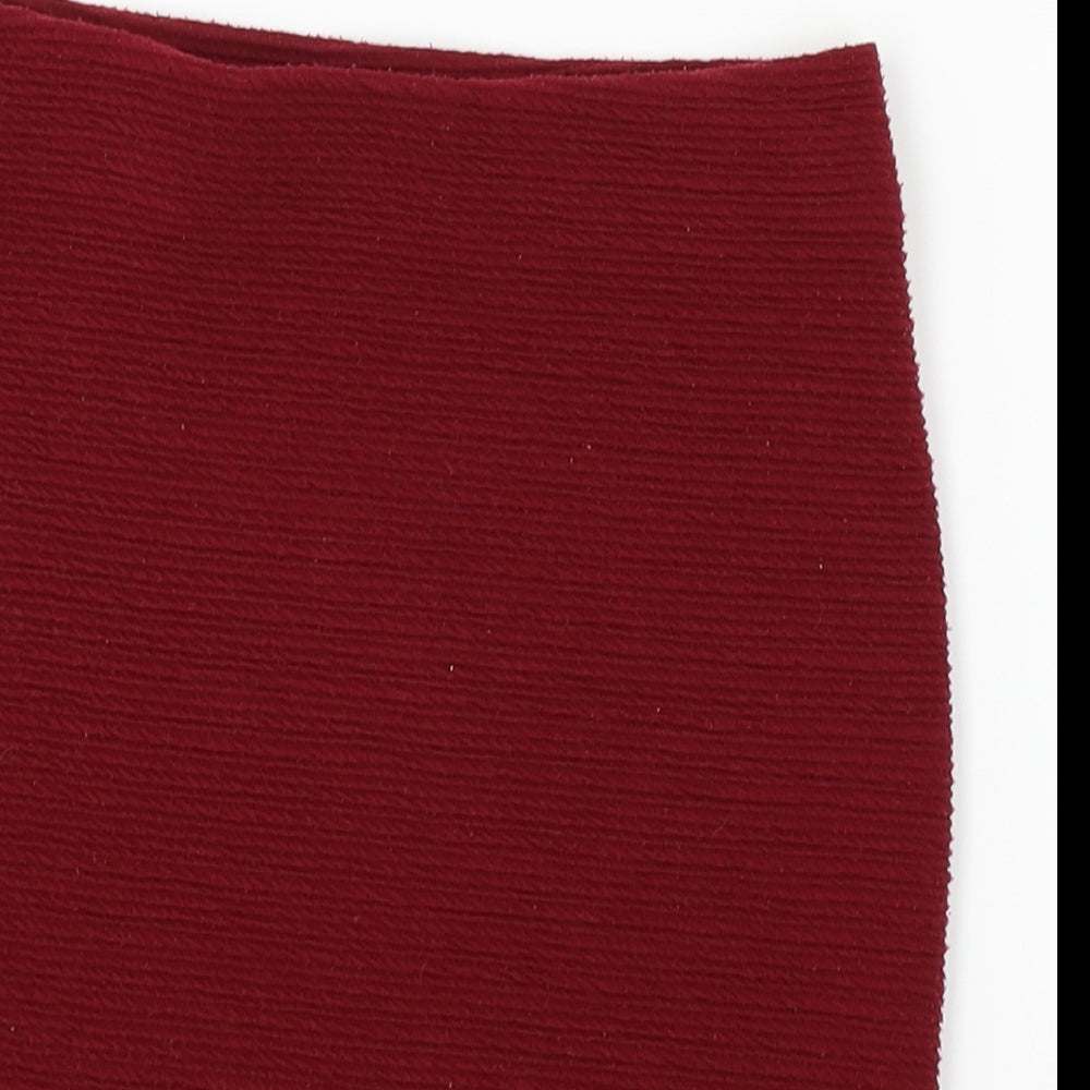 New Look Womens Red  Knit Straight & Pencil Skirt Size S