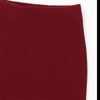 New Look Womens Red  Knit Straight & Pencil Skirt Size S