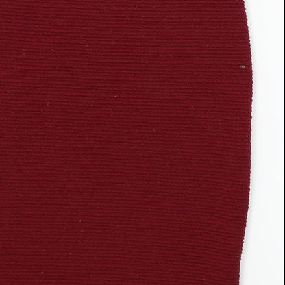 New Look Womens Red  Knit Straight & Pencil Skirt Size S