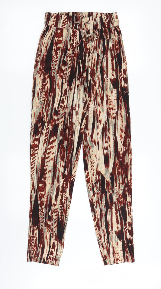 b.young Womens Brown Striped  Trousers  Size XS L28 in