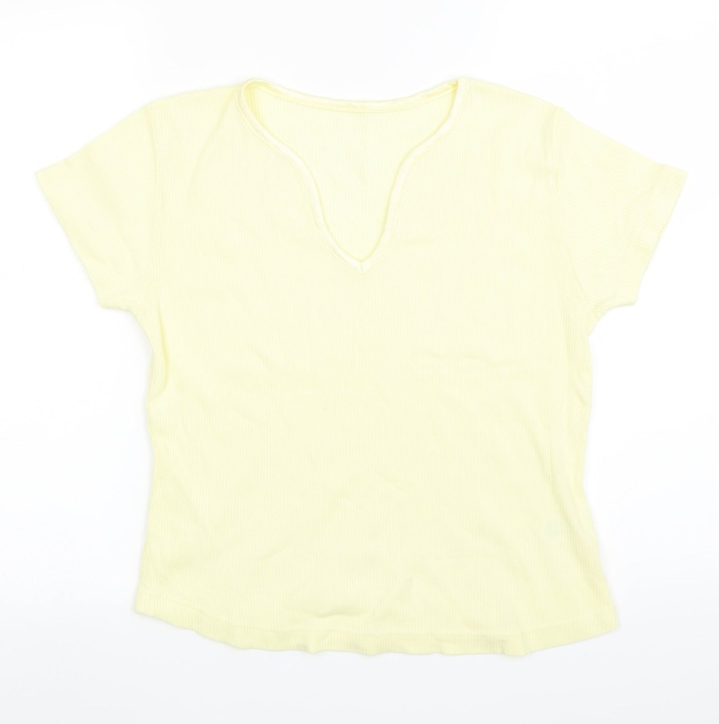 Womens UK Size 16 Etam Yellow Basic T-Shirt