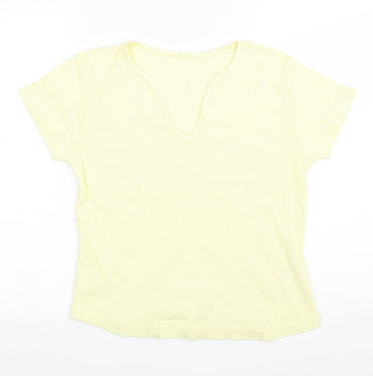 Womens UK Size 16 Etam Yellow Basic T-Shirt