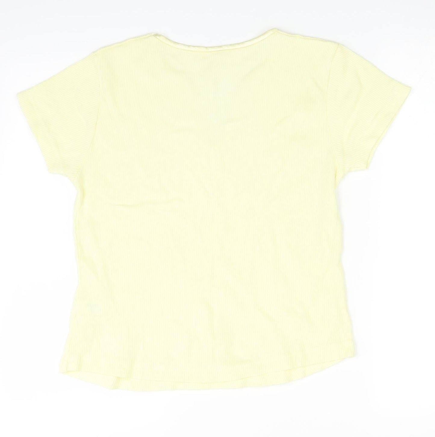 Womens UK Size 16 Etam Yellow Basic T-Shirt