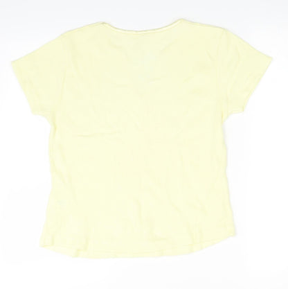 Womens UK Size 16 Etam Yellow Basic T-Shirt