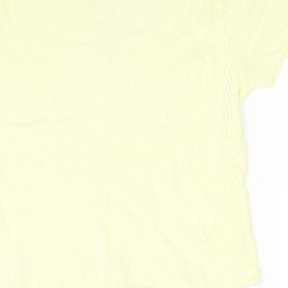 Womens UK Size 16 Etam Yellow Basic T-Shirt