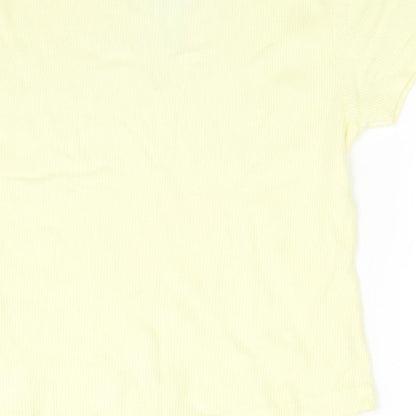 Womens UK Size 16 Etam Yellow Basic T-Shirt
