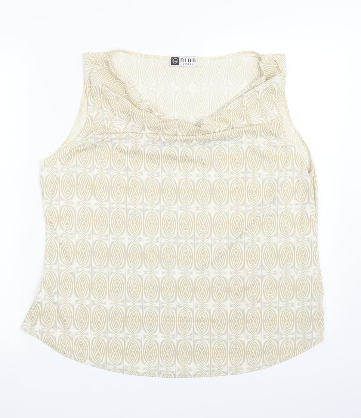 DION Womens Gold Geometric  Basic Tank Size XL