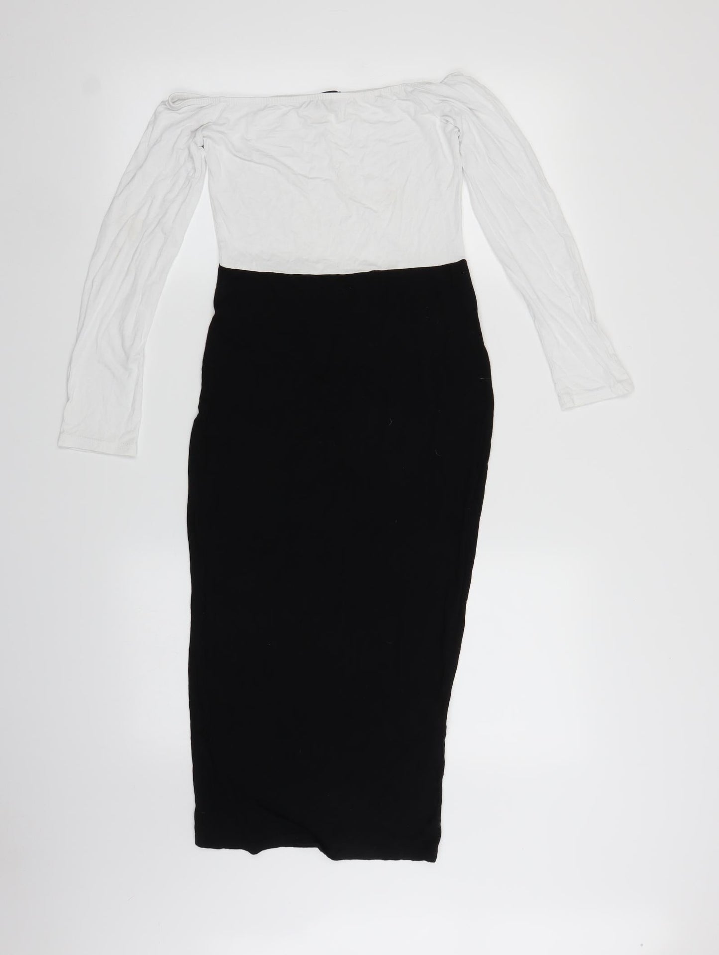 PRETTYLITTLETHING Womens Black   Pencil Dress  Size 10