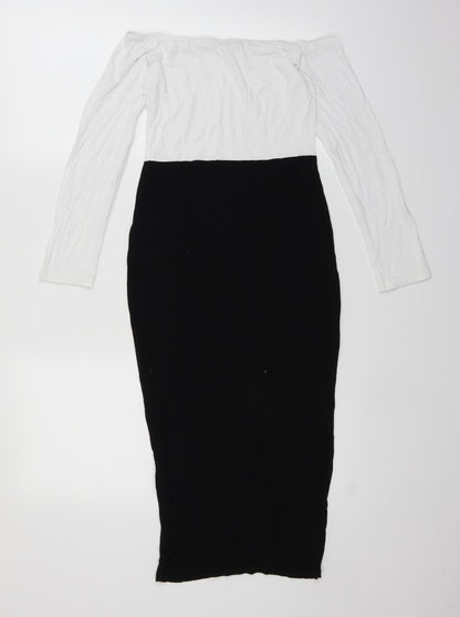 PRETTYLITTLETHING Womens Black   Pencil Dress  Size 10