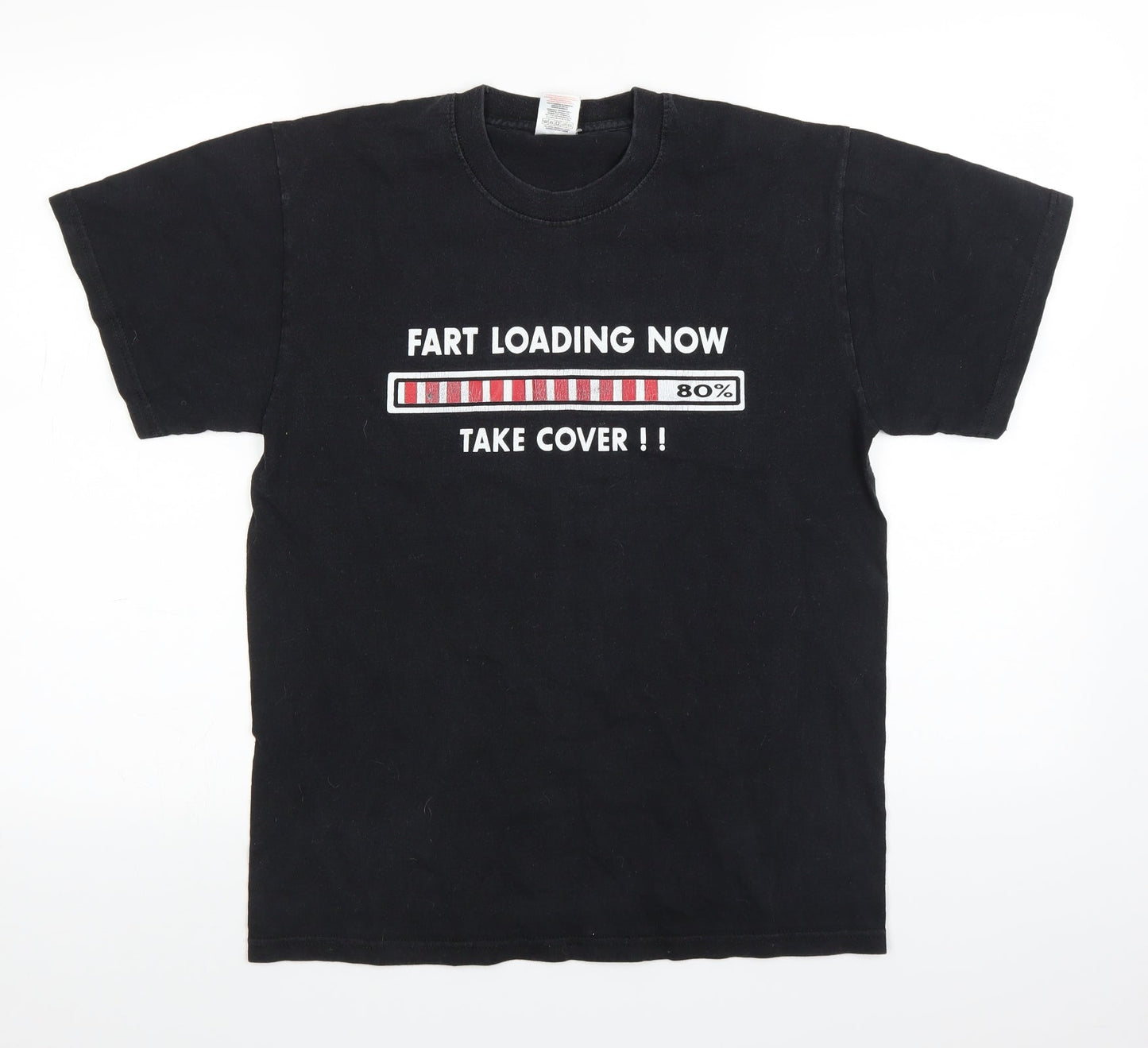 Womens UK Size M Fruit of the Loom Black Basic T-Shirt