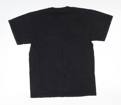 Womens UK Size M Fruit of the Loom Black Basic T-Shirt