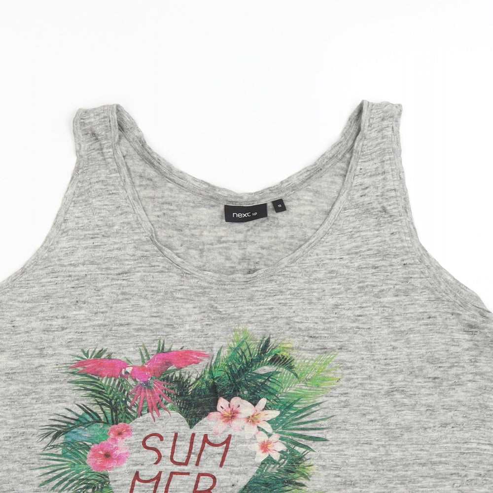 Womens UK Size 16 NEXT Green Basic Tank