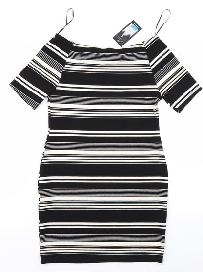 New Look Womens Black Striped  Bodycon  Size 14