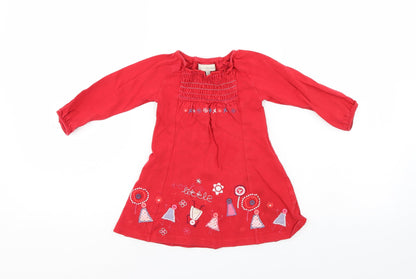 Little Rocha Girls Red Floral  A-Line  Size 12-18 Months