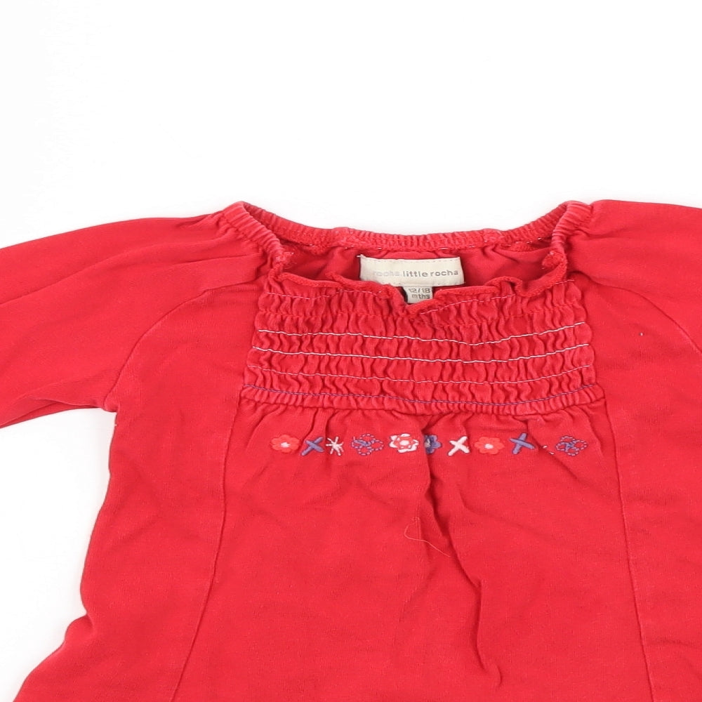 Little Rocha Girls Red Floral  A-Line  Size 12-18 Months