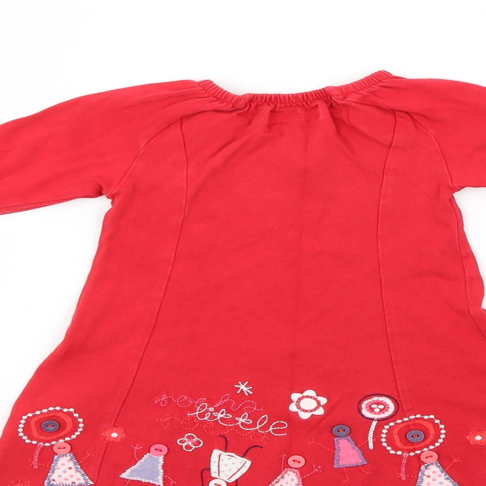 Little Rocha Girls Red Floral  A-Line  Size 12-18 Months