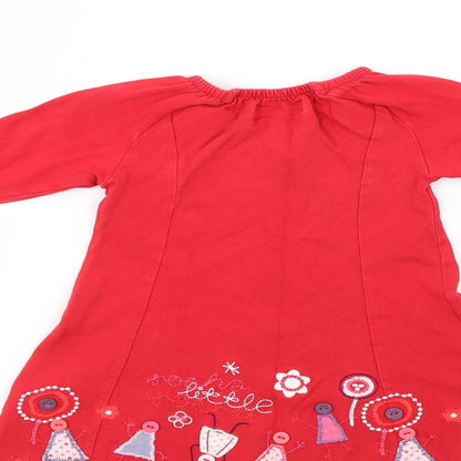 Little Rocha Girls Red Floral  A-Line  Size 12-18 Months