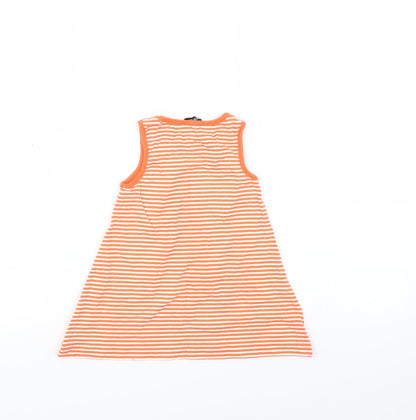 George Girls Orange Striped  A-Line  Size 12-18 Months