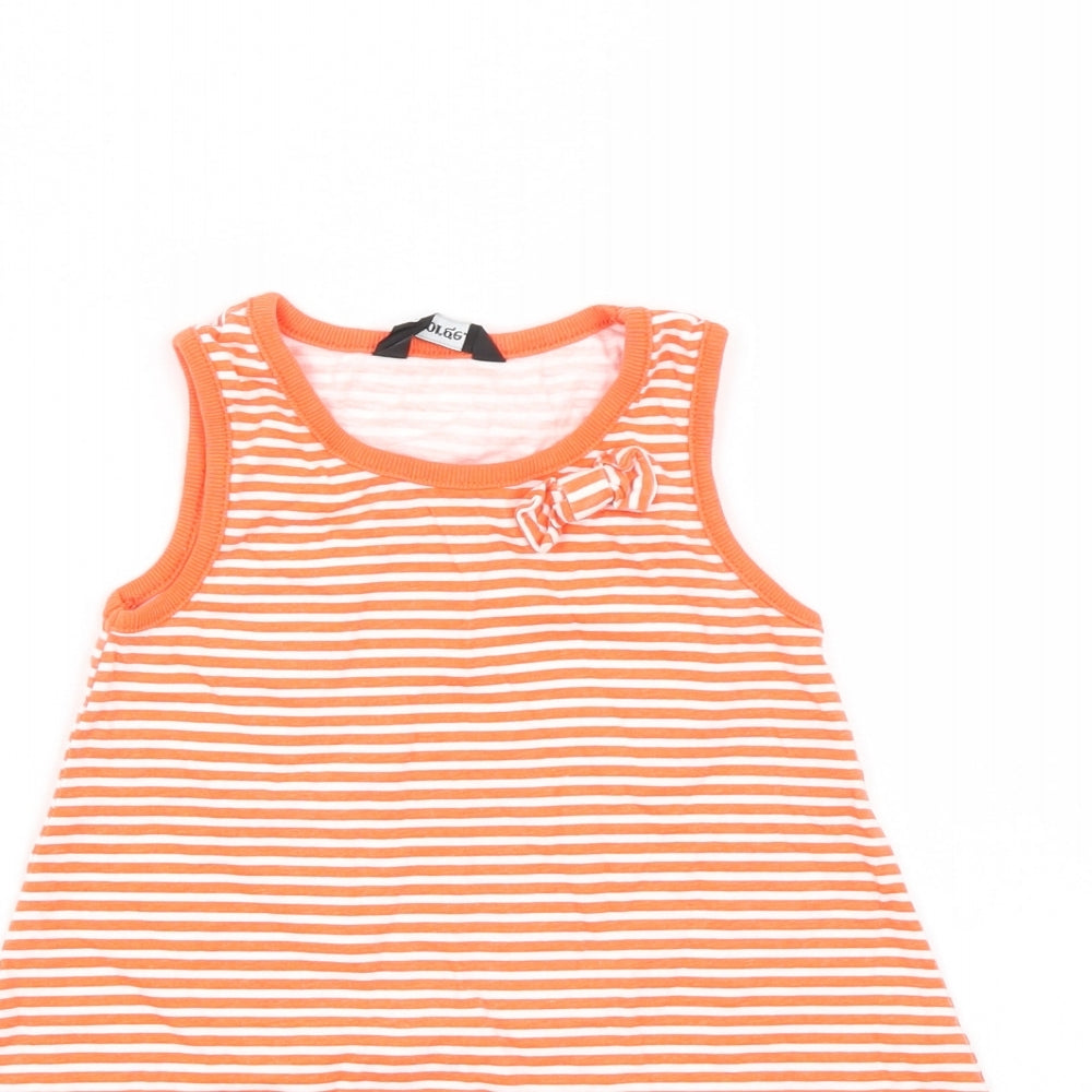 George Girls Orange Striped  A-Line  Size 12-18 Months