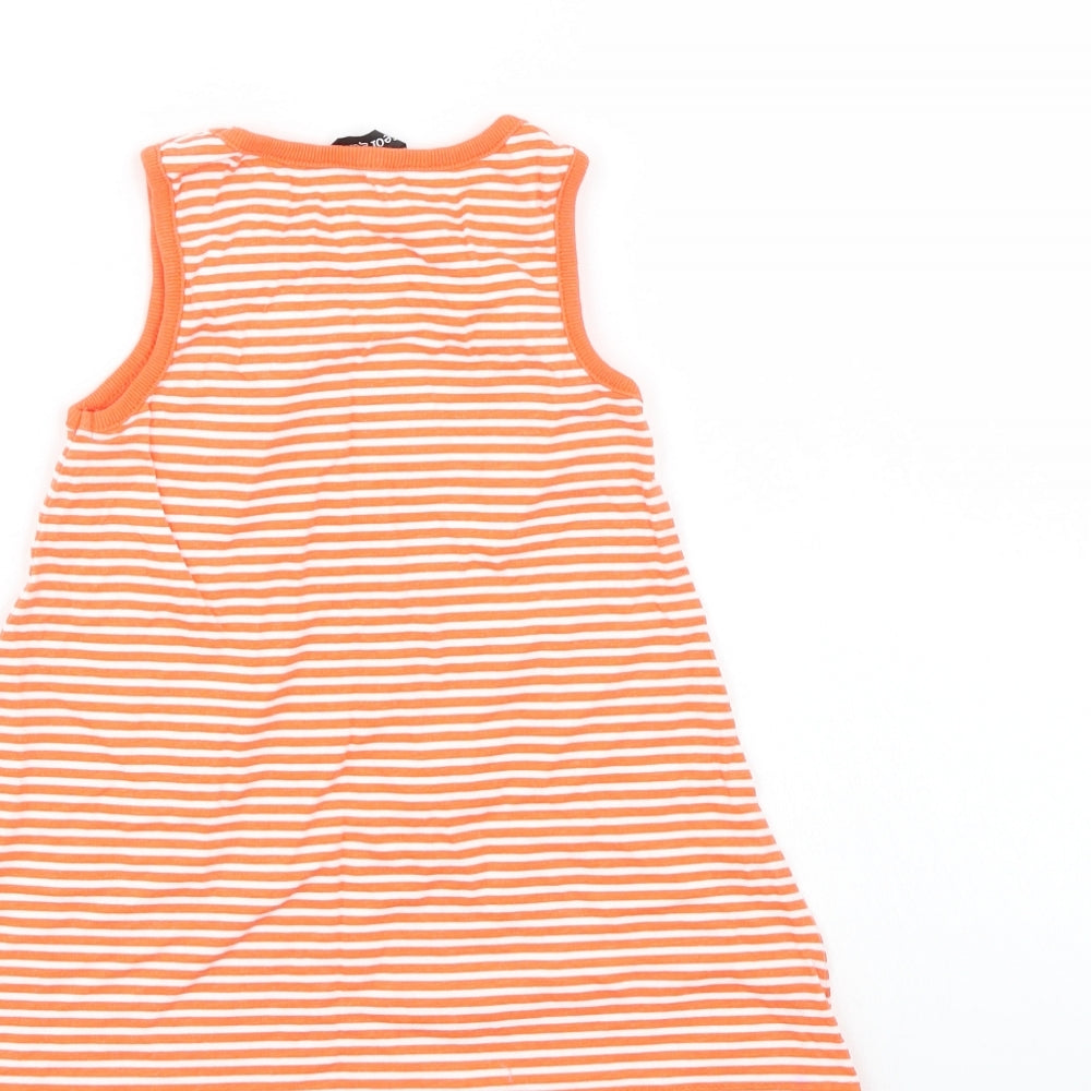 George Girls Orange Striped  A-Line  Size 12-18 Months