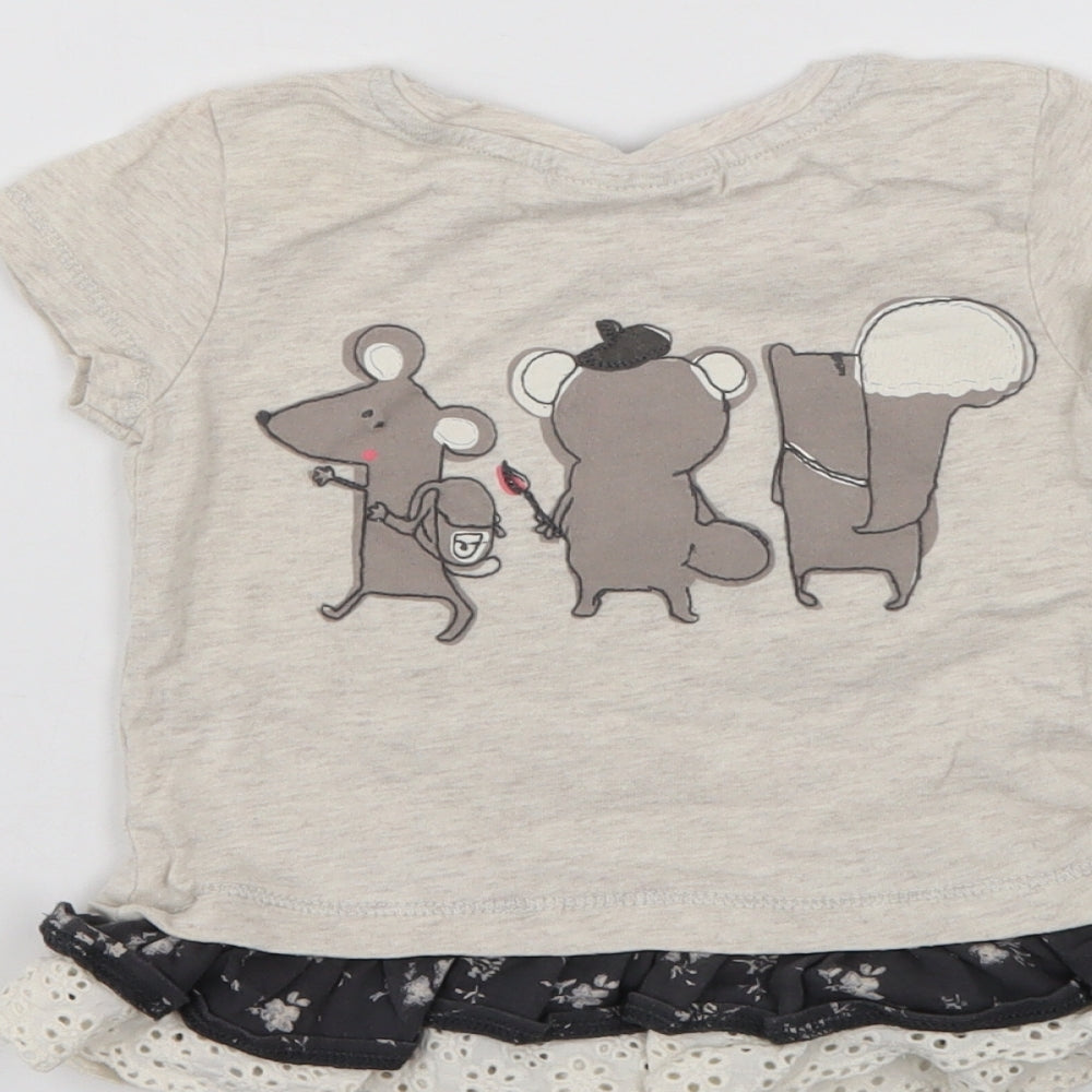 NEXT Girls Grey   Tunic Jumper Size 9-12 Months