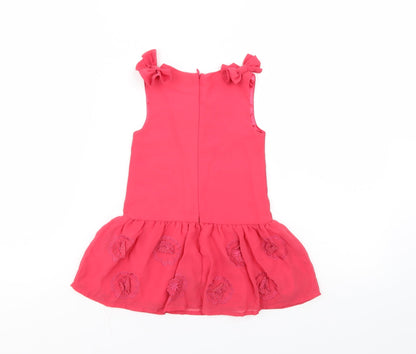 Little rocha Girls Red Floral  A-Line  Size 12-18 Months