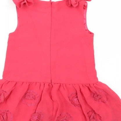 Little rocha Girls Red Floral  A-Line  Size 12-18 Months