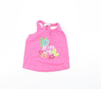 Early Days Girls Pink   Basic Tank Size 12-18 Months