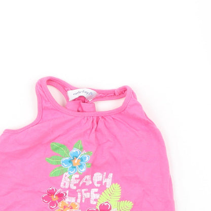 Early Days Girls Pink   Basic Tank Size 12-18 Months