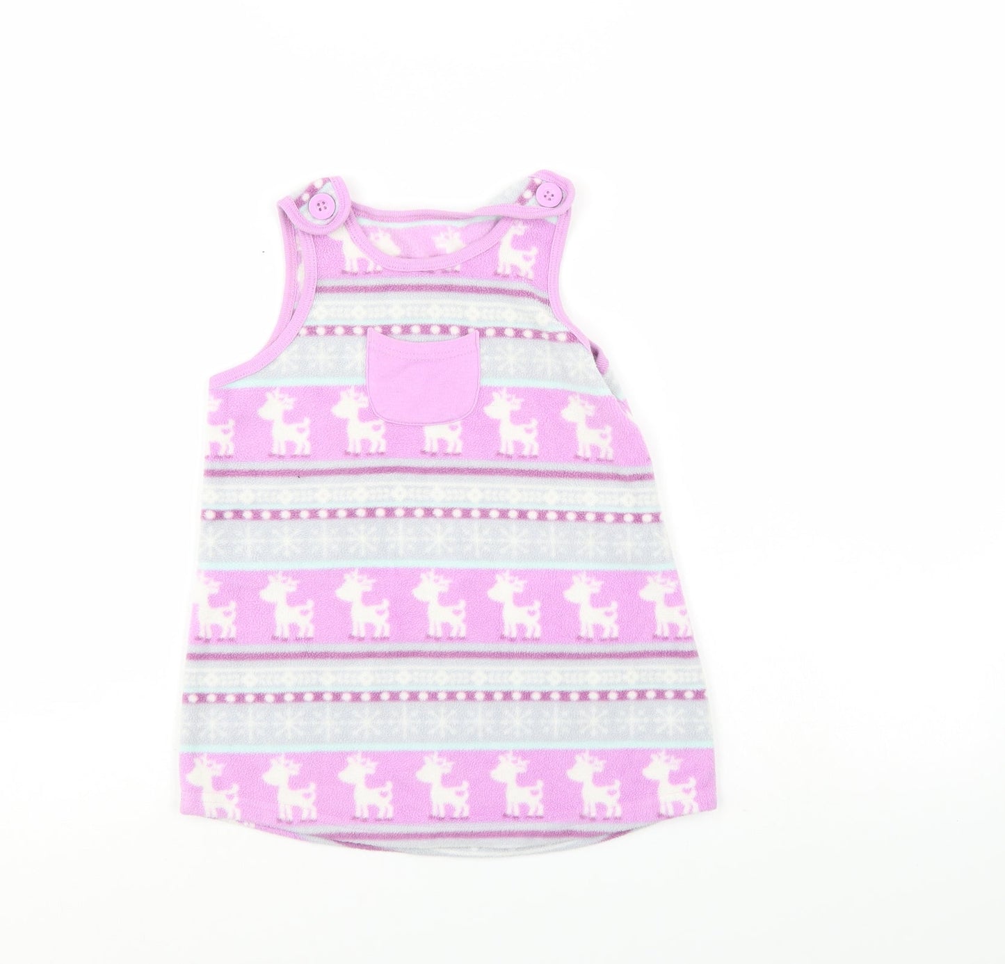 George Girls Multicoloured Animal Print  Pinafore/Dungaree Dress  Size 12-18 Months