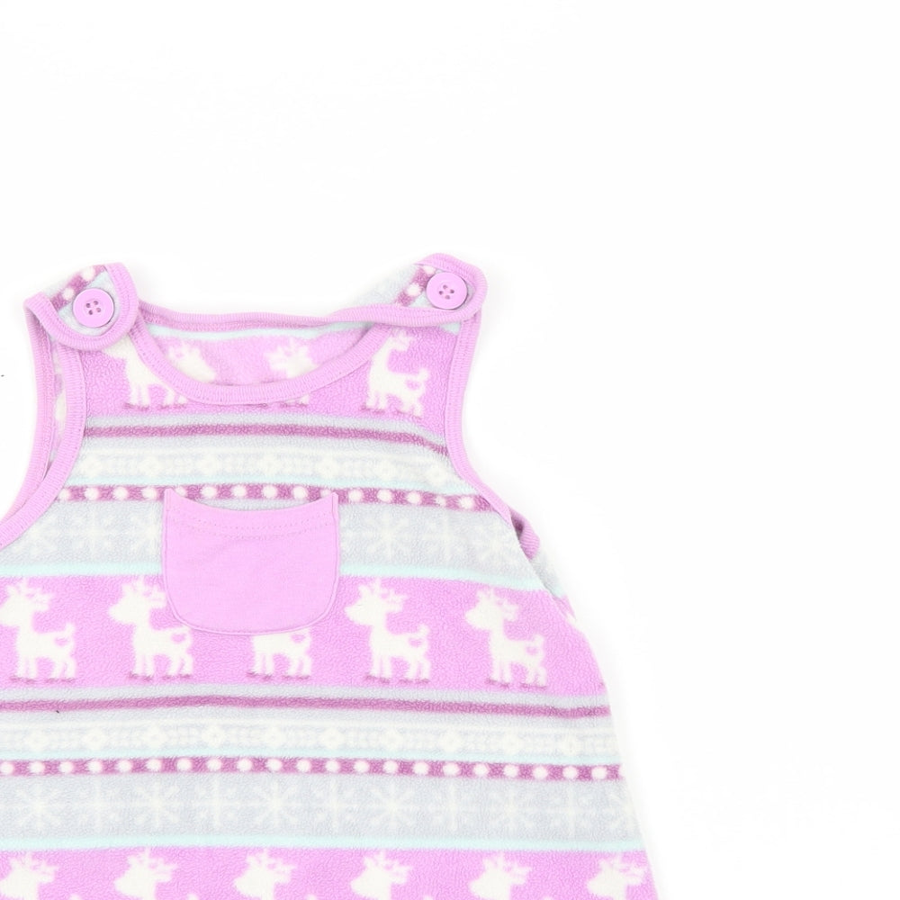 George Girls Multicoloured Animal Print  Pinafore/Dungaree Dress  Size 12-18 Months