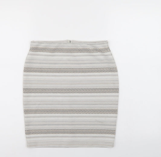 Miss Selfridge Womens Multicoloured Striped  A-Line Skirt Size 10