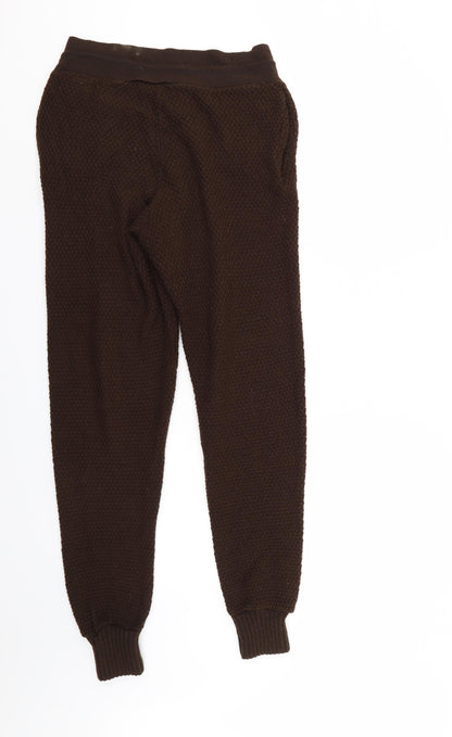 Womens UK Size M PRETTYLITTLETHING Regular Fit Sweatpants Brown Trousers