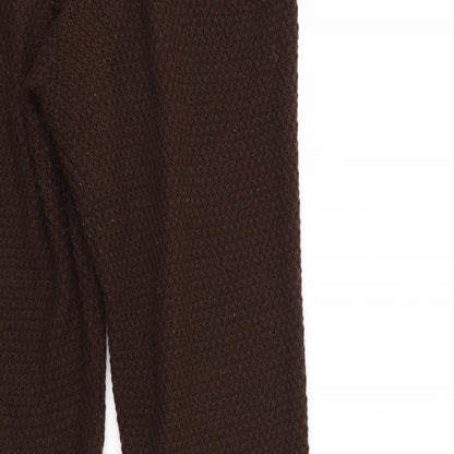 Womens UK Size M PRETTYLITTLETHING Regular Fit Sweatpants Brown Trousers